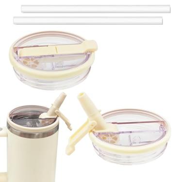 Imagem de Fabuerdia Tampa de canudo flip de 1,134 g adequada para copo Stanley, bico de bebida, à prova de poeira, tampas superiores à prova de vazamento e substituição de canudo adequado para Stanley Quencher