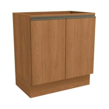 Imagem de Balcão 80cm com Rodapé 2 Portas Maxxi Kappesberg (sem Tampo), Canela