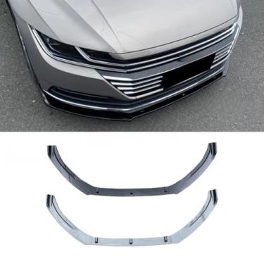 Imagem de Protetor de para-choque dianteiro para carro, difusor de spoiler, protetor de para-choque para kit de carroceria CC 2019-2020, acessórios de carro (preto brilhante)