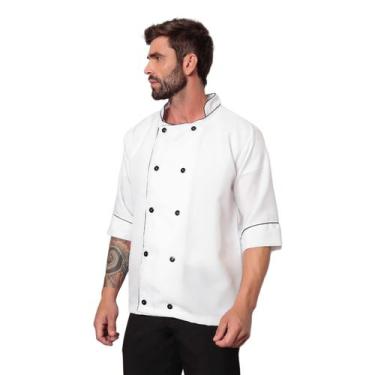 Imagem de Dolma Chef Unissex Oxford Baikal Branco - Gardenia Jalecos, M