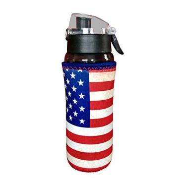 Imagem de Koverz Refrigerador isolante de garrafa de água de neoprene 680.4-850.5 g - Bandeira americana