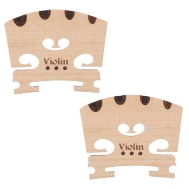 Imagem de Pacote com 2 peças de substituição para violino 4/4, tamanho completo, bordo de grau fino, instrumento musical, bordo, ponte, violinos, pontes, ferramenta para peças de substituição de 4/4 3/4 1/2 1/4