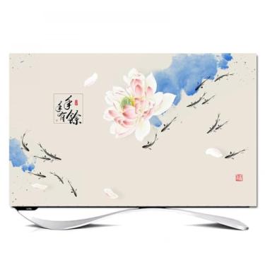 Imagem de HSTANGKY Capa de TV interna para TV LCD LED capa contra poeira pano impressão floral TV capa protetora à prova de poeira decorativa pendurado e desktop display interno escudo arte telas capa-flor 2||