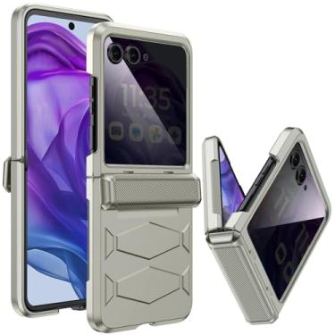 Imagem de GooseBox Capa para Motorola Razr+ (Plus) 2025, protetor de tela de privacidade integrado e proteção de dobradiça à prova de choque, capa para smartphone com tudo incluído para Motorola Razr+ (Plus