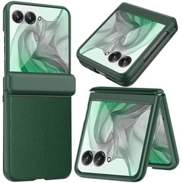 Imagem de NINKI Capa compatível com Motorola Razr 2024 com protetor de tela integrado, capa Razr 50 com proteção contra quedas de dobradiça capa de borracha ultrafina para Moto Razr 2024 verde