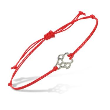 Imagem de PATIKIL Pulseira de cordão com estampa de pata de cachorro, pulseira de corda trançada feita à mão ajustável com pingente para amizade, joias artesanais, 11.8 inch, Corda de cordão, Sem pedra