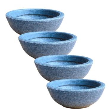 Imagem de vaso para plantas e flores mini cuia bacia 22cm cactos suculentas decoração (Azul, 4 unidades)