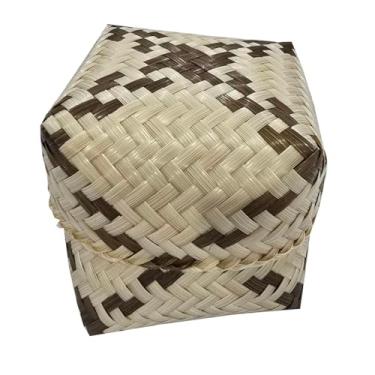 Imagem de Heavens Tvcz Mini caixa de arroz de bambu de 6 cm │ Cesta de cubos para arroz e condimentos │ Utensílios de mesa de estilo japonês para restaurantes, casa e eventos