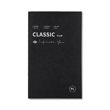 Imagem de YouthWill Caderno liso Slim-A5, caderno de esboços, notas em branco, capa macia, 128 páginas, 64 folhas, papel 90 GSM (20 x 13 cm), preto, portátil, durável