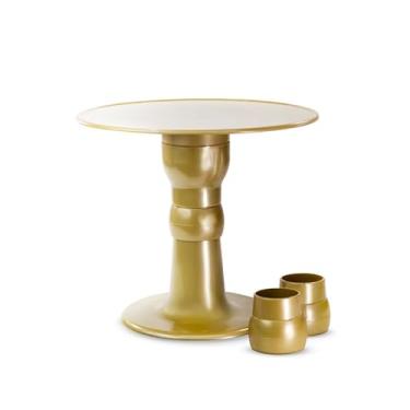 Imagem de Boleira Colonial Lisa 22 Cm Festa Decoração (DOURADA)