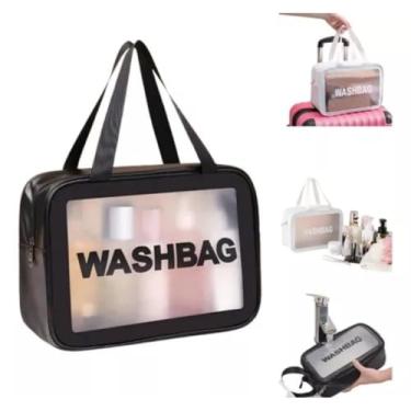 Imagem de Necessaire Feminina com Alça – Compacta, Impermeável, com Zíper, Ideal para Maquiagem, Viagem e Organização - Cor Sortida