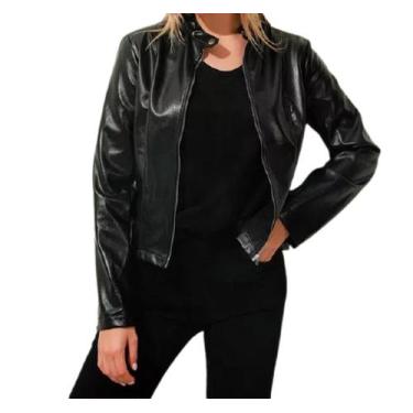 Imagem de Jaqueta feminina Capuz Slim fit Elegante Moda Moderna Black Preta P - 