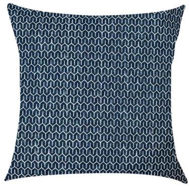 Imagem de Capa de Almofada Geométrico Azul Escuro Impermeável 45x45cm - Sua Casa