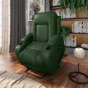 Imagem de Poltrona Do Papai Reclinável Crihs Lift Com Massagem E Aquecimento Pu Verde G23 - Gran Belo