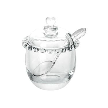 Imagem de Açucareiro de Cristal Com Colher Coração Transparente Lyor
