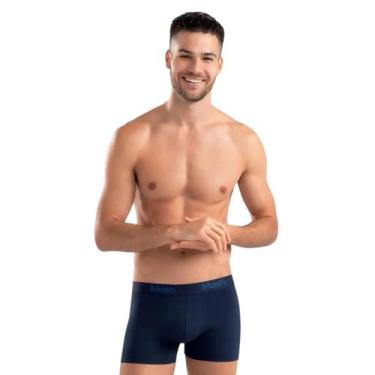 Imagem de KIit com 3 Cuecas Modelo Boxer Lisa em Algodão Mash, M, Marinho, Cinza