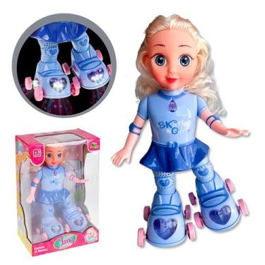Imagem de Boneca De Patins Musical Com LED Patina Canta Dança Amy Patinadora Com