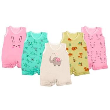 Imagem de Kit Roupa De Bebê 5 Peças Macacão Regata Banho De Sol Verão - Koala Ba