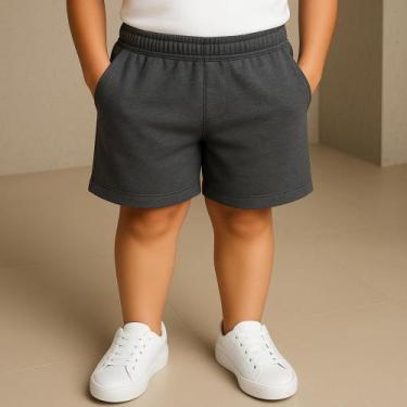 Imagem de Bermuda de Moletom Infantil Masculina Moletom Leve Confortável Escolar