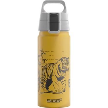 Imagem de SIGG Garrafa de água de alumínio para crianças - WMB One Brave Tiger - adequada para bebidas carbonatadas - à prova de vazamento - leve como uma pena - livre de BPA - Certificado ClimatePartner -