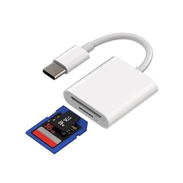 Imagem de Leitor de cartão SD USB C (2 em 1) Adaptador de memória para câmera Micro SD TF Tipo-C Compact Flash Drive 3.0 MacBook Thunderbolt4 Dongle compatível com Samsung Galaxy para Apple para iPhone15 Pro