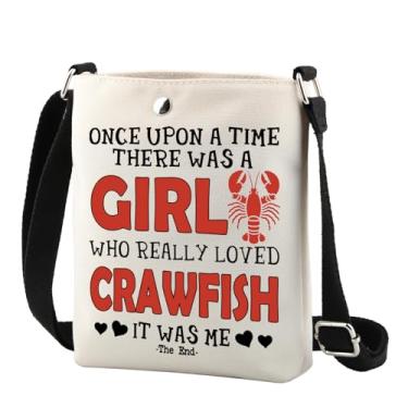 Imagem de TSOTMO Presente para amantes de lagosta de lagosta que realmente amava lagosta It Was Me The End Bolsa tiracolo lagosta presente para namorada, Loved Crawfish Cr, Tendência
