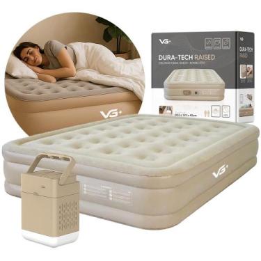 Imagem de Colchão Inflável Casal Queen Raised Elevado com Bomba Lítio USB VG Plu