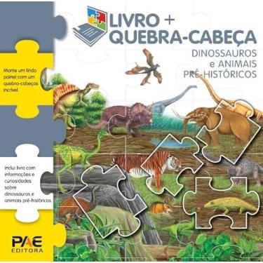 Imagem de Livro + Quebra-cabeça Dinossauros e Animais Pré-históricos