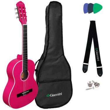 Imagem de Violão Giannini Start Acústico 3/4 N-6 Pink Satin Pks C/ Capa