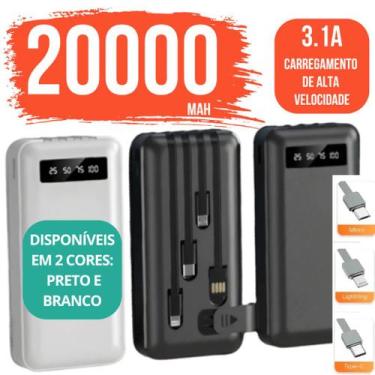 Imagem de Carregador Power Bank Portátil de celular 20000mah Universal Saida 4 C