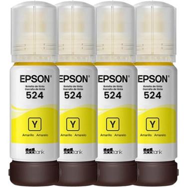Imagem de Kit Tinta Original T524 L15150 L15160 L6490 - Kit 04 Amarelo