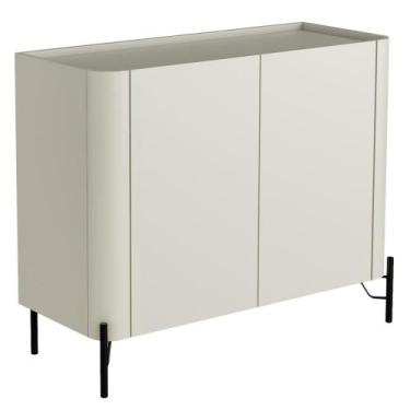 Imagem de Aparador Buffet Para Sala de Jantar 2 Portas Pés Industrial Preto Naim