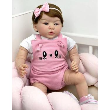 Imagem de Bebê Reborn Olhos Azuis Cílios Corpo Tecido (fio A Fio) - Ana Dolls