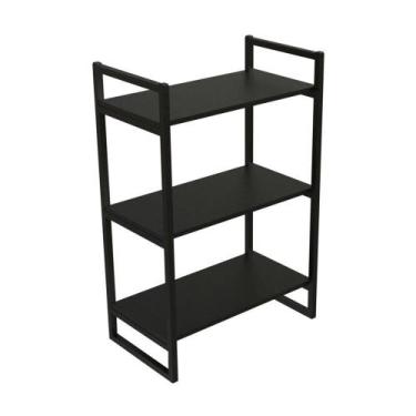 Imagem de Estante Industrial Brasforma 3 Prateleiras Com Suporte Preto 60x30cm, 