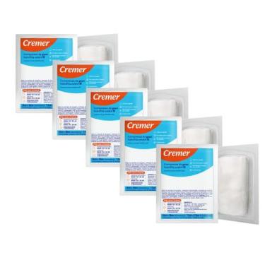 Imagem de Gaze Estéril Cremer 13 fios 7,5cmx7,5cm Kit 5 Pacotes com 10 Compressa