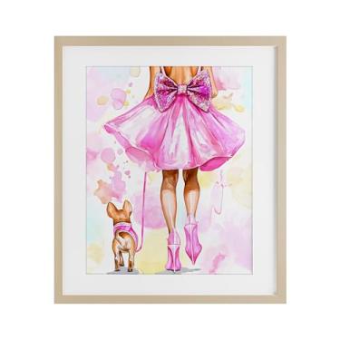 Imagem de Stupell Industries Impressão emoldurada Walking The Runway Gal Birch sob o vidro por Jess Stempel, 53 x 43 cm