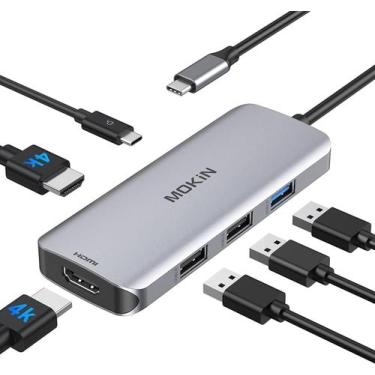 Imagem de Estação de ancoragem USB C para adaptador HDMI duplo MOKin para Window
