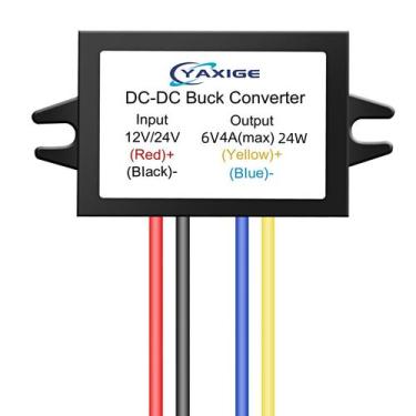 Imagem de Conversor redutor YAXIGE DC-DC 12V 24V para 6V 4A 24W IP67