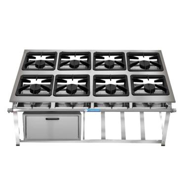 Imagem de Fogão Industrial 8 Bocas Ap P7 em Aço Inox com Forno Leona