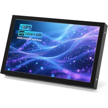 Imagem de JUN-ELECTRON Mini monitor de 7 polegadas HDMI, VGA, AV, BNC, tela IPS pequena de 1024 × 600 com alto-falantes embutidos, monitor portátil LCD de ângulo de visão de 178° para PC/TV/DVD/CVBS (7