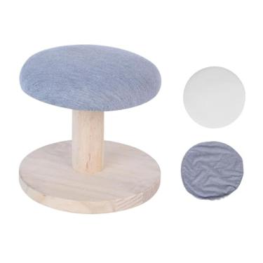 Imagem de Fenteer Banqueta redonda para passar roupa, tábua de passar roupa, almofada de esponja resistente ao calor, espessa, almofada de pressão estável, compacta, Cinza