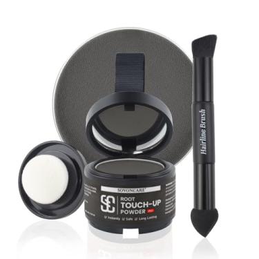 Imagem de SOVONCARE Pó molhado para mulheres e homens - Pó de retoque de raiz de cabelo para cobertura grisalha, queda de cabelo e manchas carecas, permanece o dia todo - cobertura instantânea da raiz, inclui