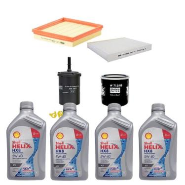 Imagem de Kit Revisão 4 Litros de Óleo Shell Helix 5W40 Sintético HX8 + Kit de F