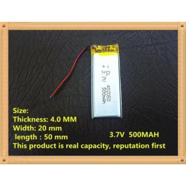 Imagem de Bateria 3,7v 500mah  4mm X 20mm X 50mm 2 Fios , - bgb