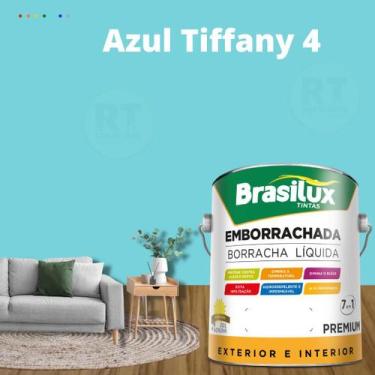Imagem de Tinta Borracha Líquida Cor Tiffany Para Parede 3,2L Acrílica Lavável A