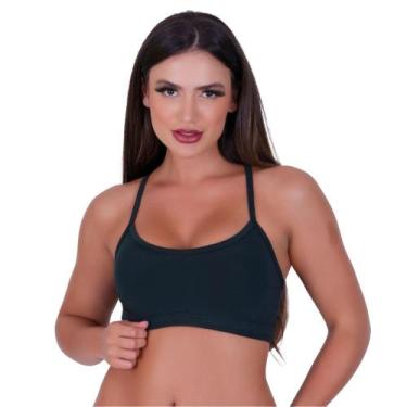 Imagem de Top Fitness Alça Sem Bojo Liso - ANA - BELLA DA SERRA MODAS, Verde esc