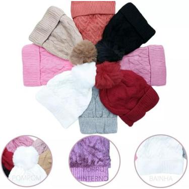 Imagem de Touca Feminina La Capuz Pompom Térmica Frio Intenso - Zg, Preto