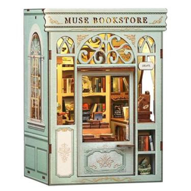 Imagem de Kit de casa de bonecas em miniatura DIY Cutefun Book Nook Muse Booksto
