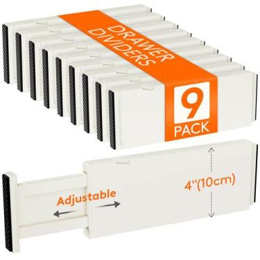 Imagem de Divisórias de gaveta Lifewit, pacote com 9, 4 cm de altura, 28-44 cm, 