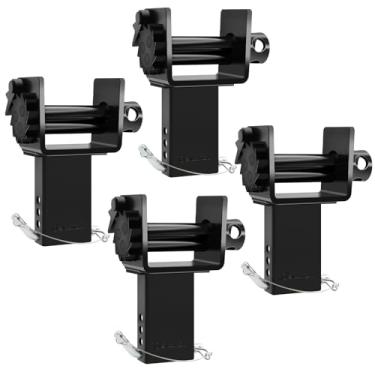 Imagem de SALUINOKI Pacote com 4 peças para guincho de bolso para estaca de reboque com cabo antiperda, capacidade de 7,3 kg, acessórios de mesa utilitários, compatível com correias de guincho de mesa de 10 cm